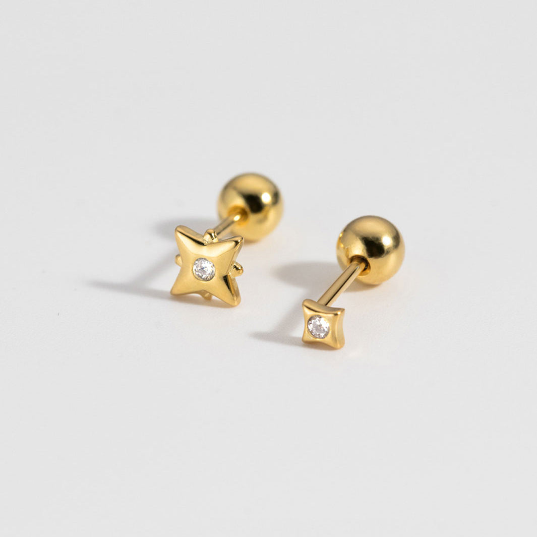 Tara Mismatch Star Barbell Earrings