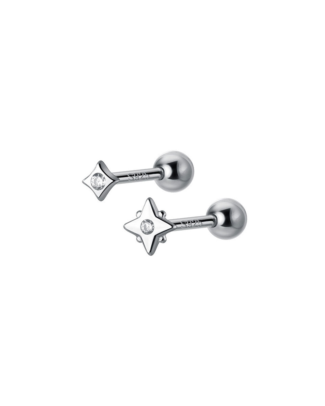 Tara Mismatch Star Barbell Earrings