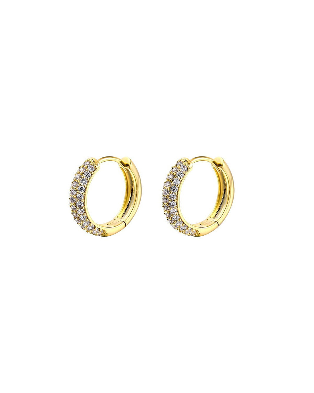 Classic Diamante Pave Hoop Earrings