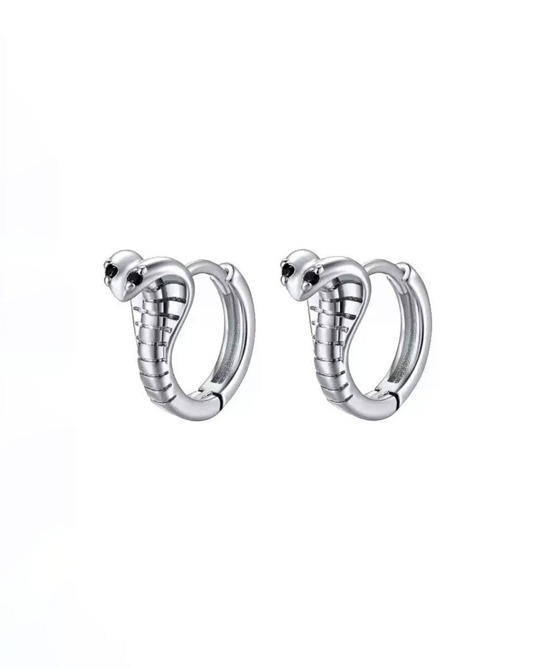 Black-Eyed Cobra Huggie Earrings