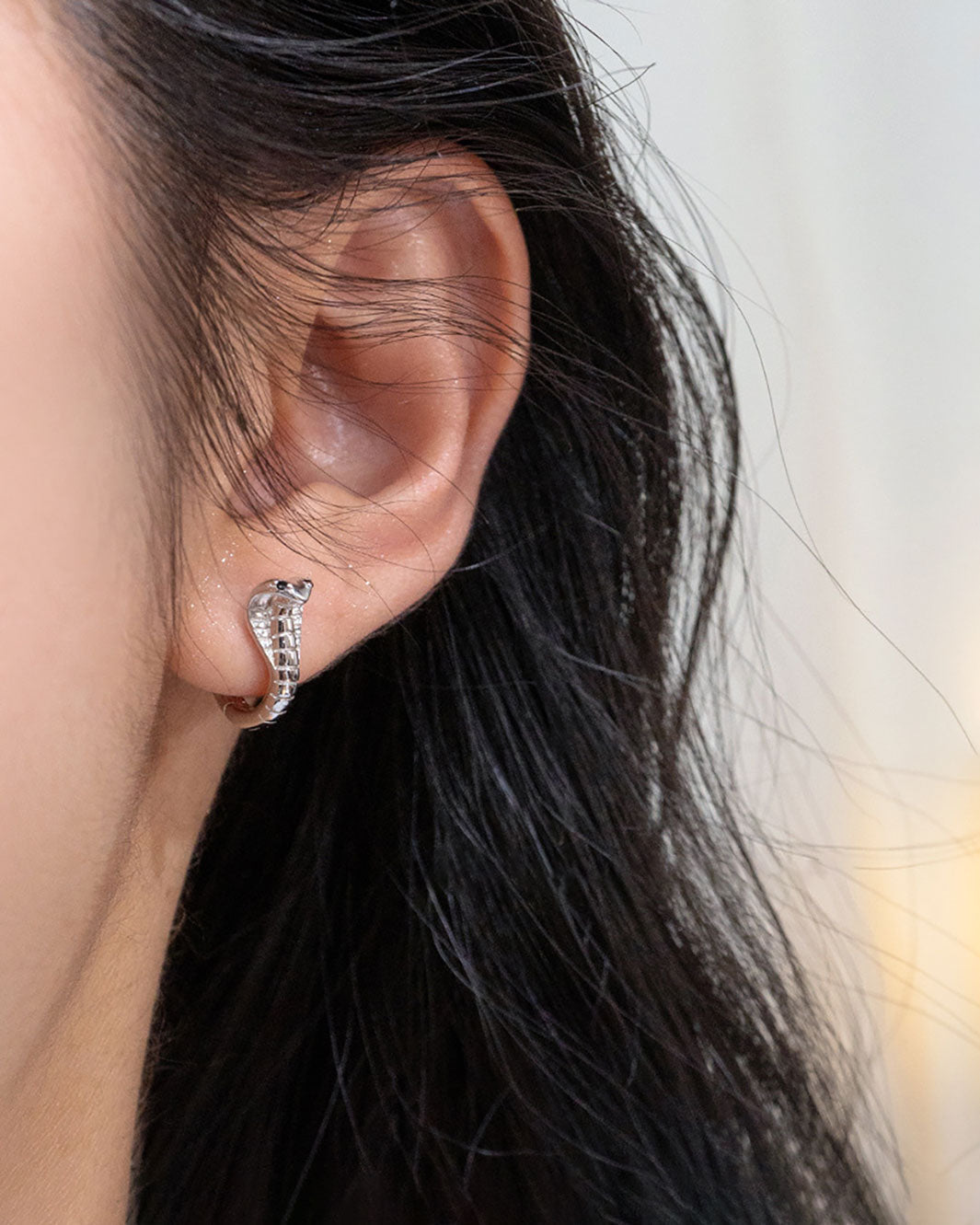 Black-Eyed Cobra Huggie Earrings
