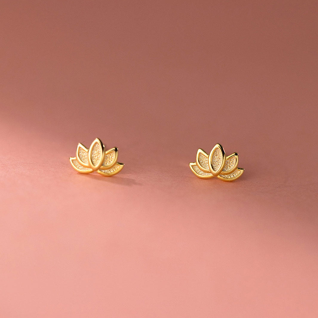 Lotus Flower Stud Earrings