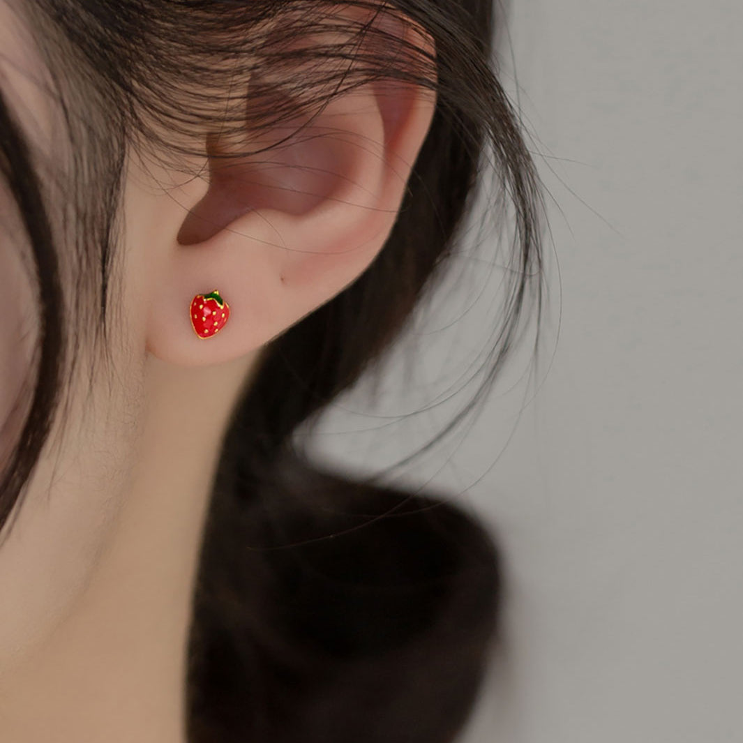Strawberry Barbell Earrings