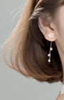 Sakura Flower Tassel Drop Earrings