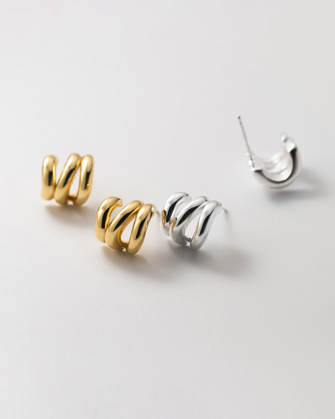 Carla Curved Stud Earrings