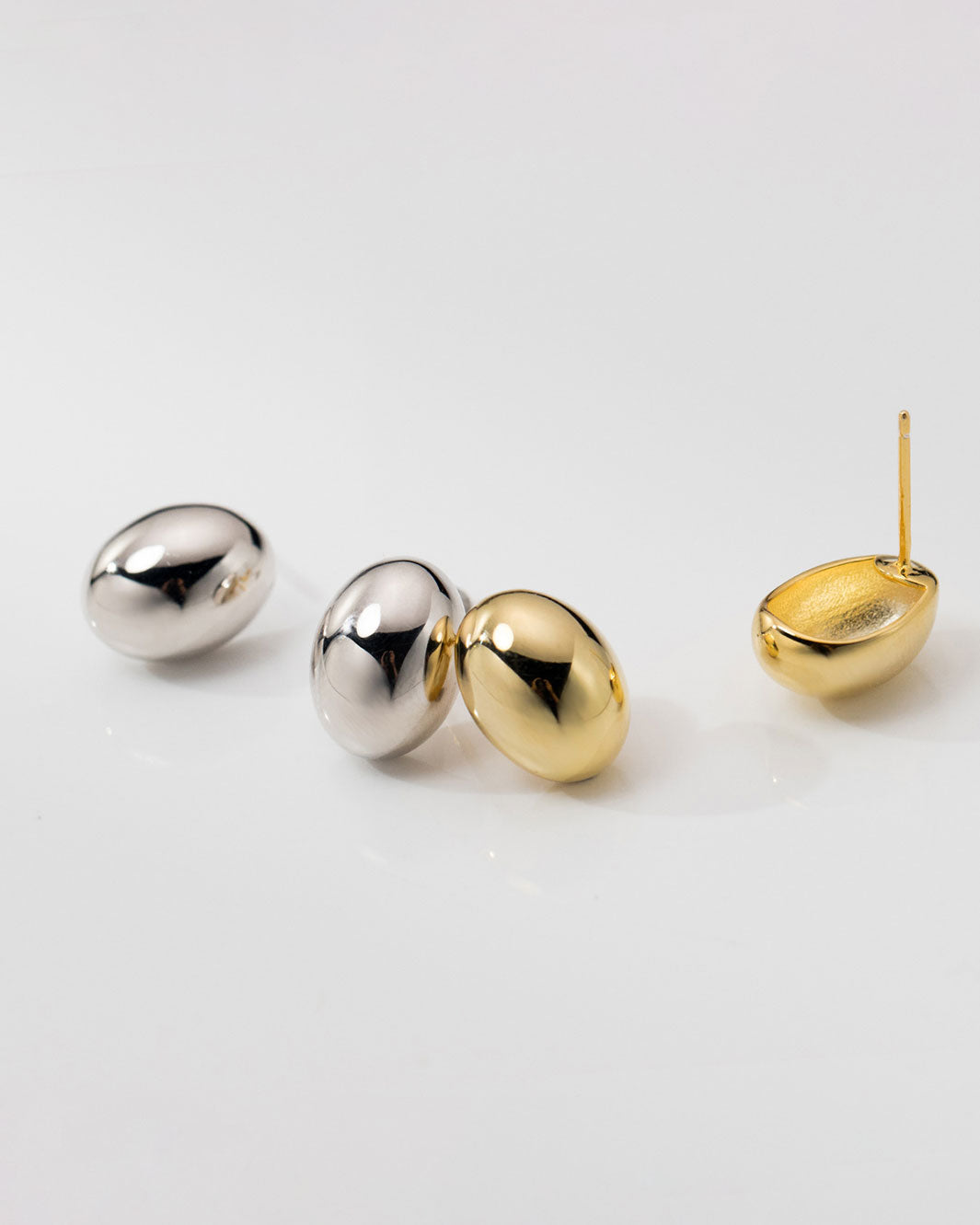 Ivanna Oval Dome Stud Earrings