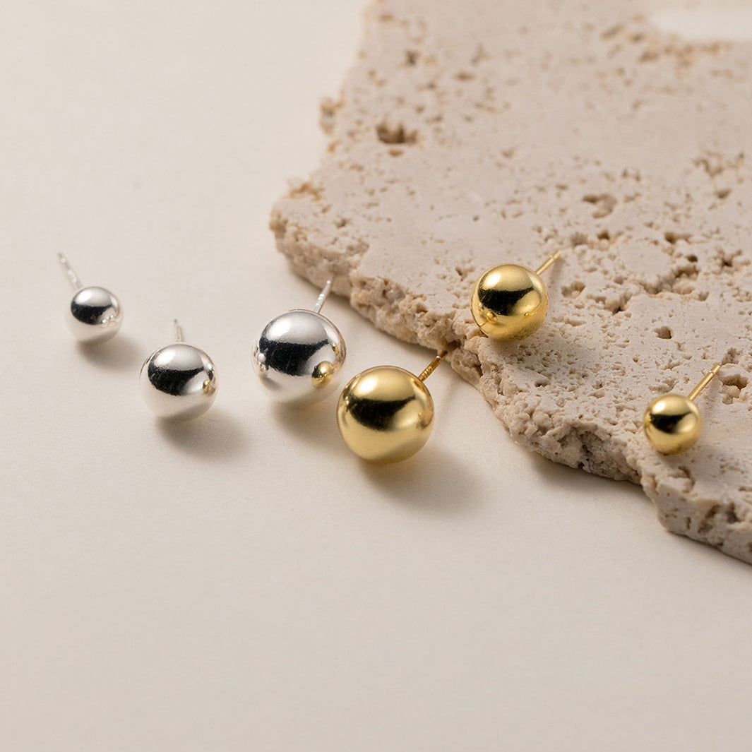 Classic Round Ball Stud Earrings