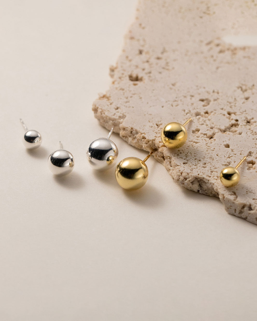 Classic Round Ball Stud Earrings