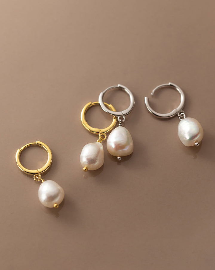 Freshwater Pearl Hoop Earrings