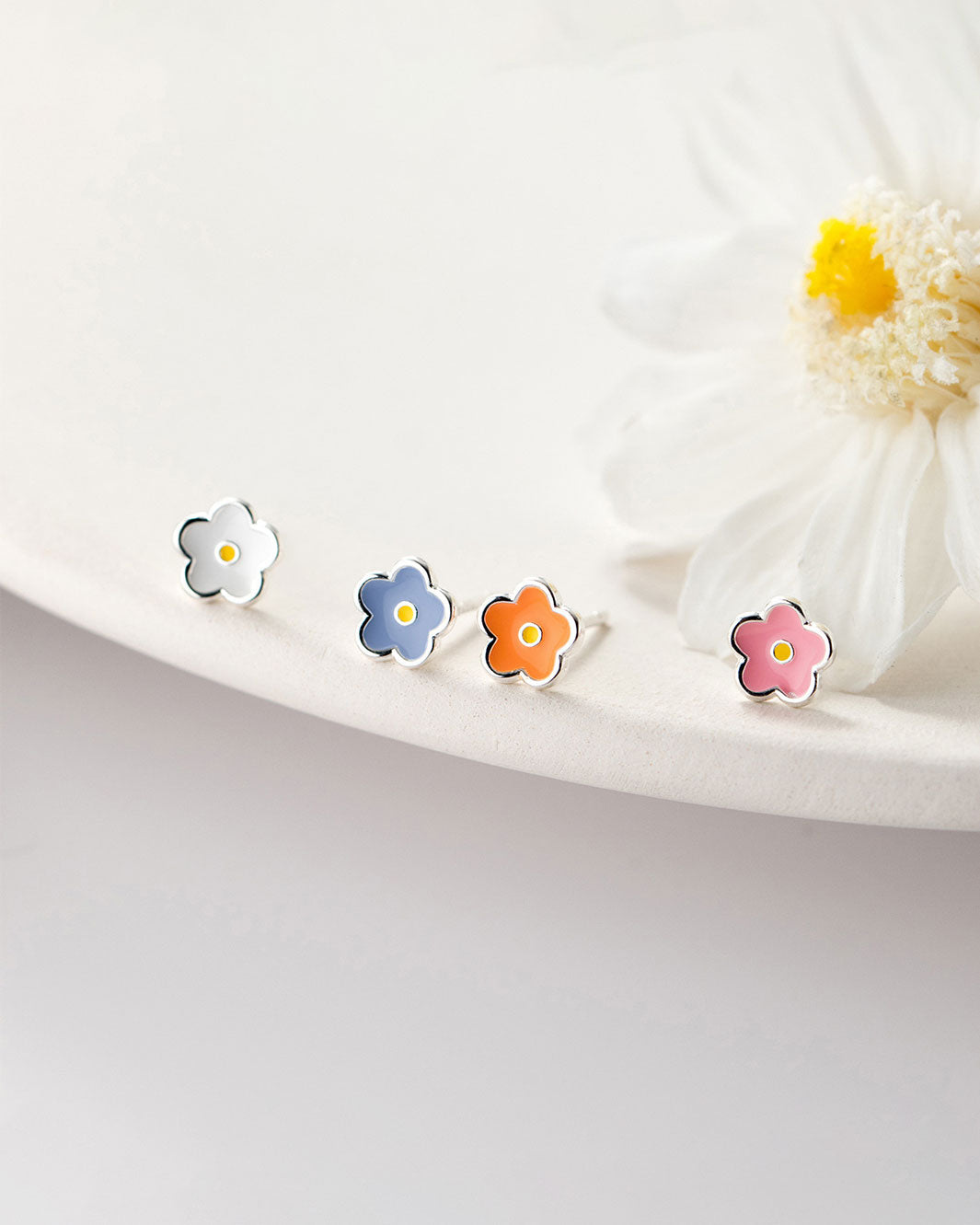 Poppy Flower Stud Earrings