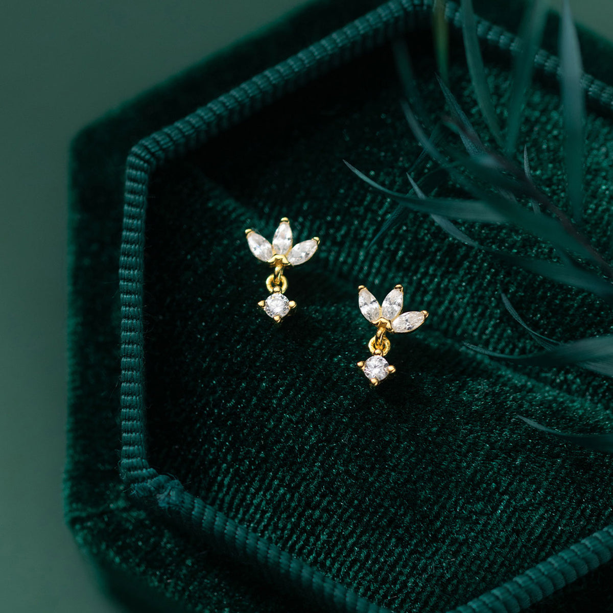 Livia Floral Barbell Earrings