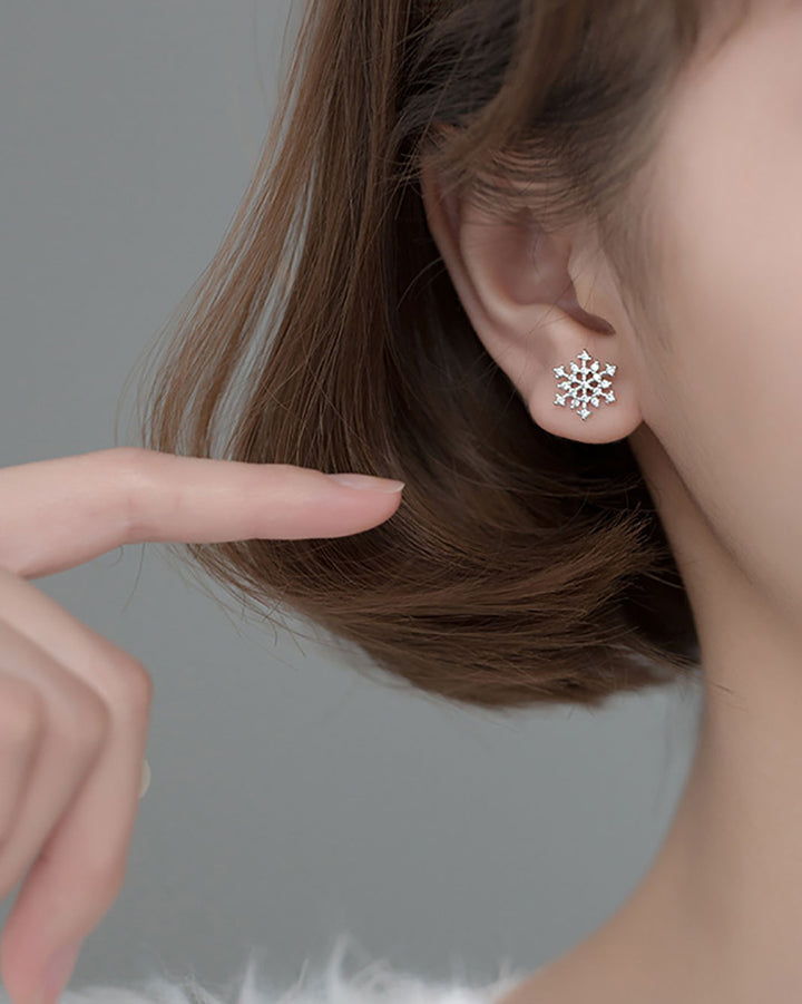 Starlight Snowflake Stud Earrings