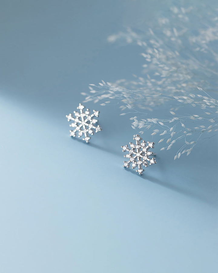 Starlight Snowflake Stud Earrings
