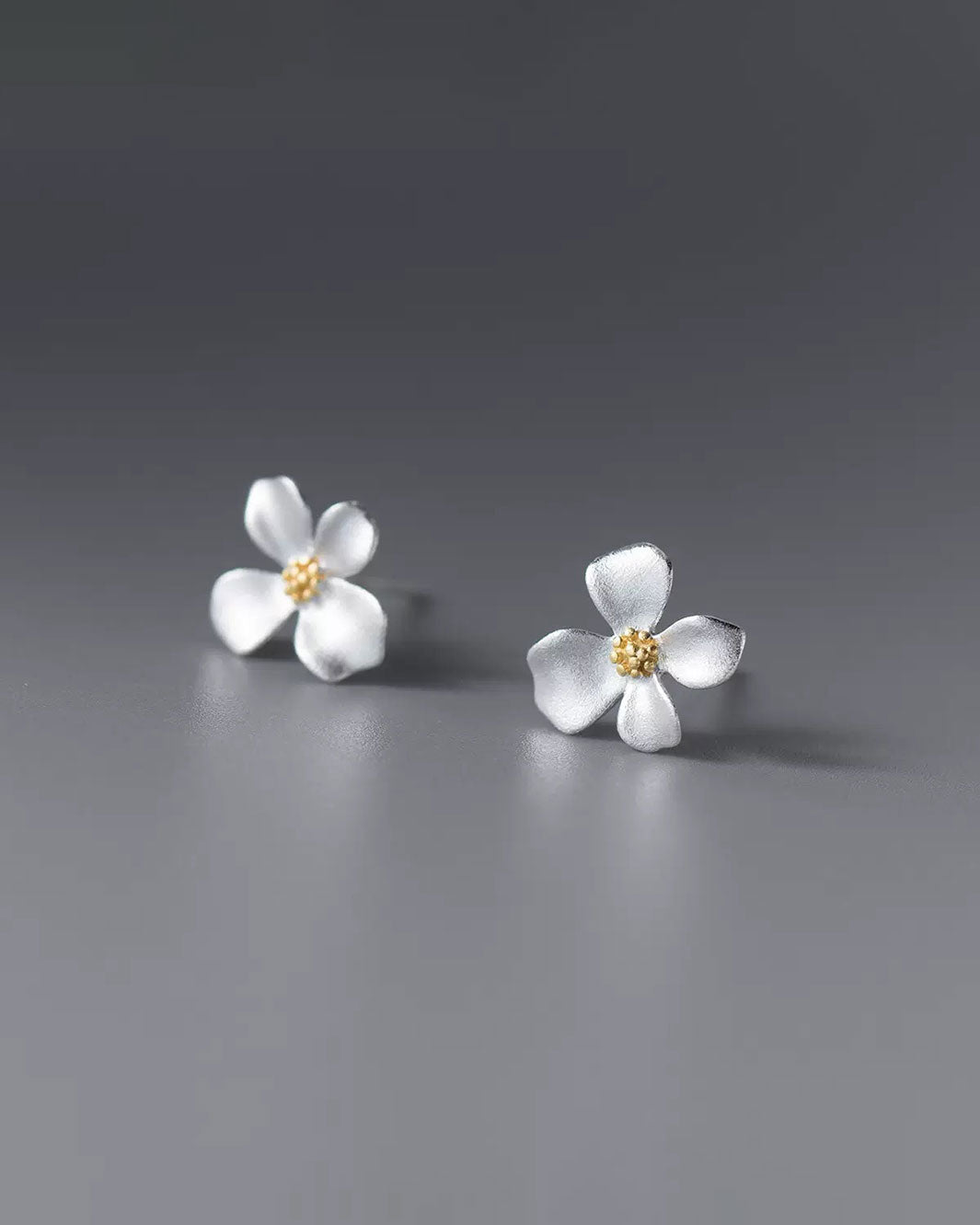 Brushed Floral Stud Earrings