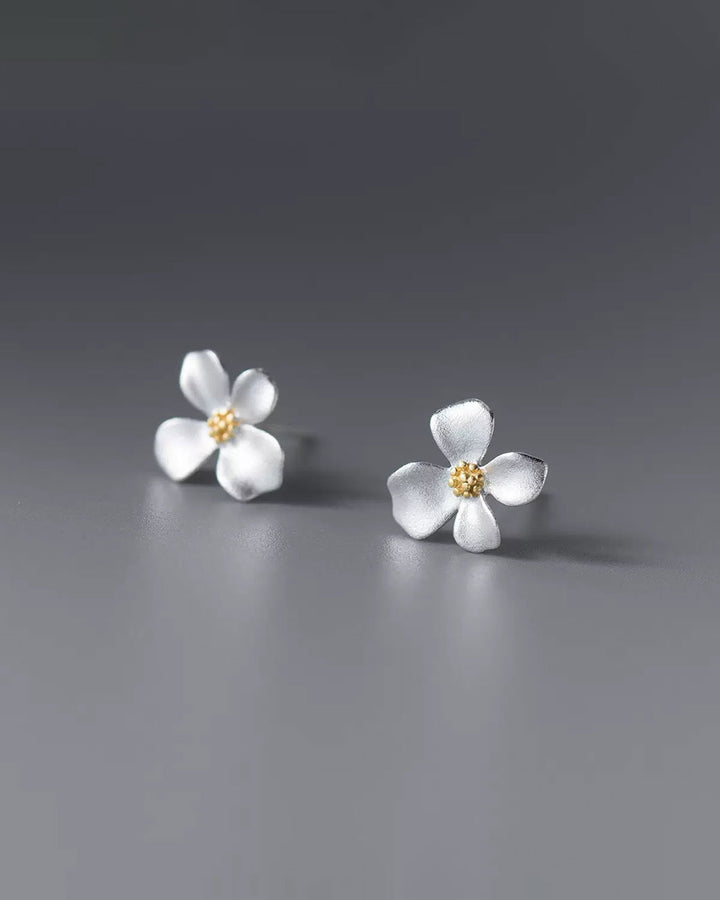 Brushed Floral Stud Earrings