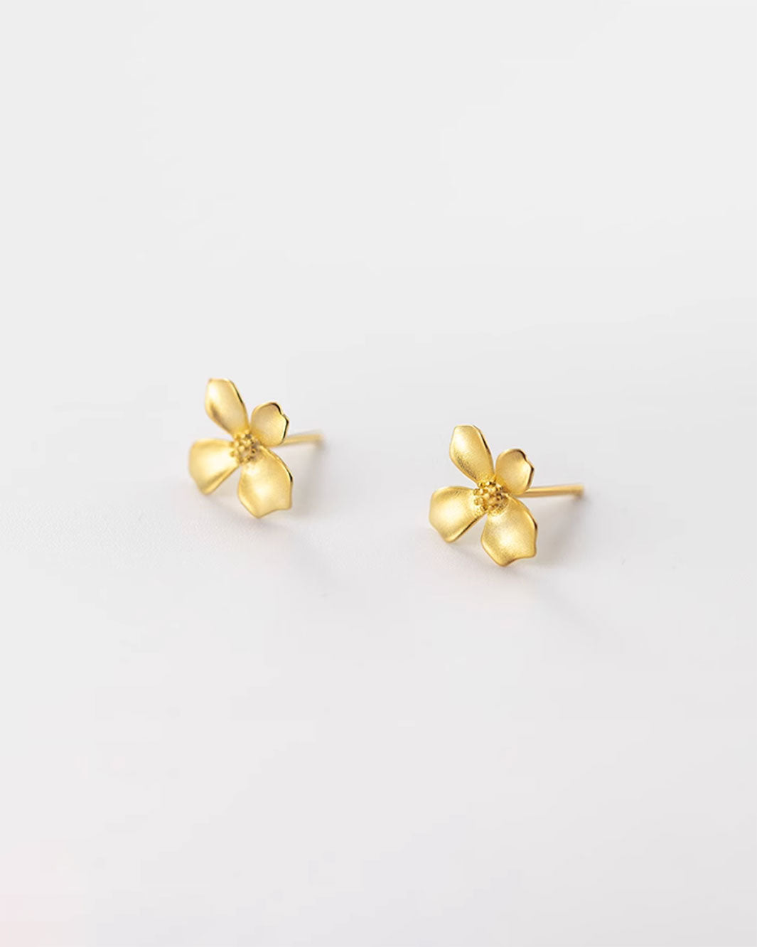 Brushed Floral Stud Earrings