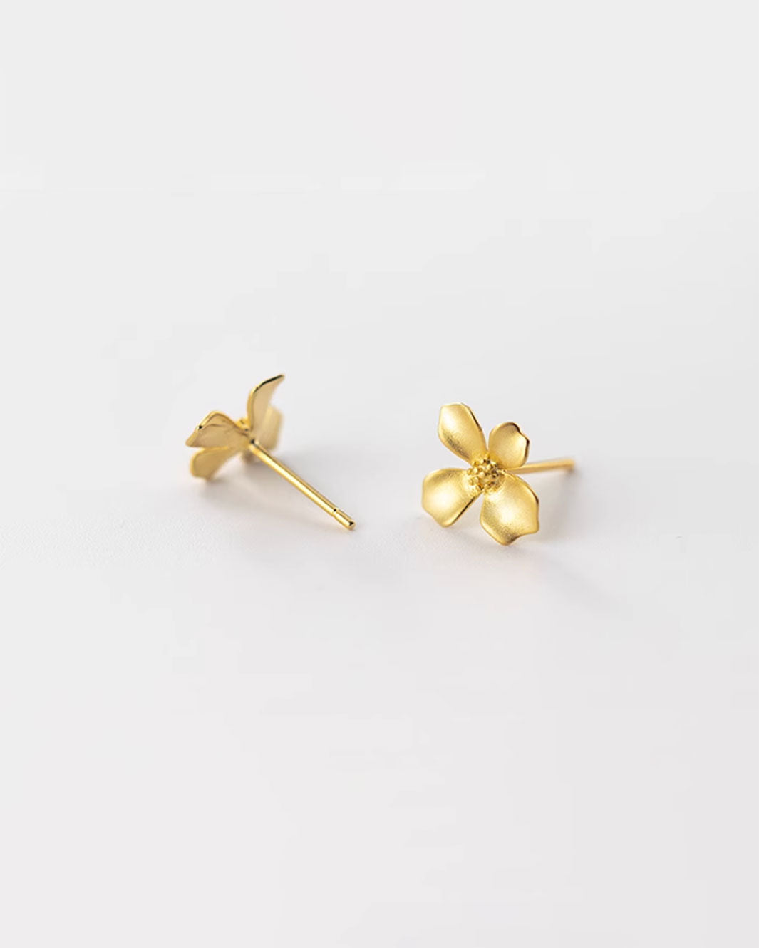 Brushed Floral Stud Earrings