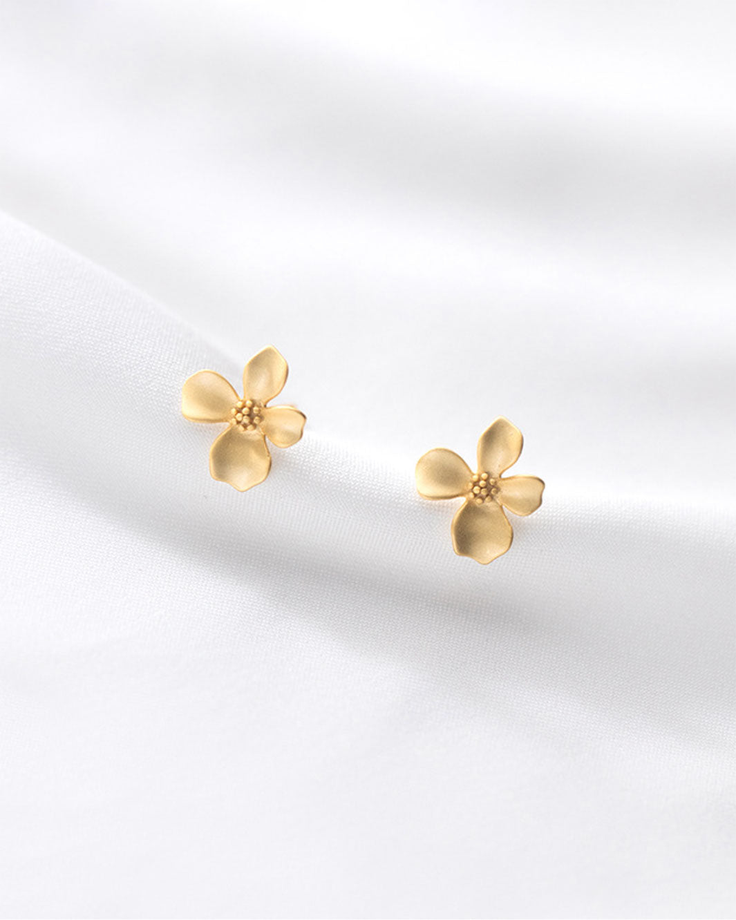 Brushed Floral Stud Earrings