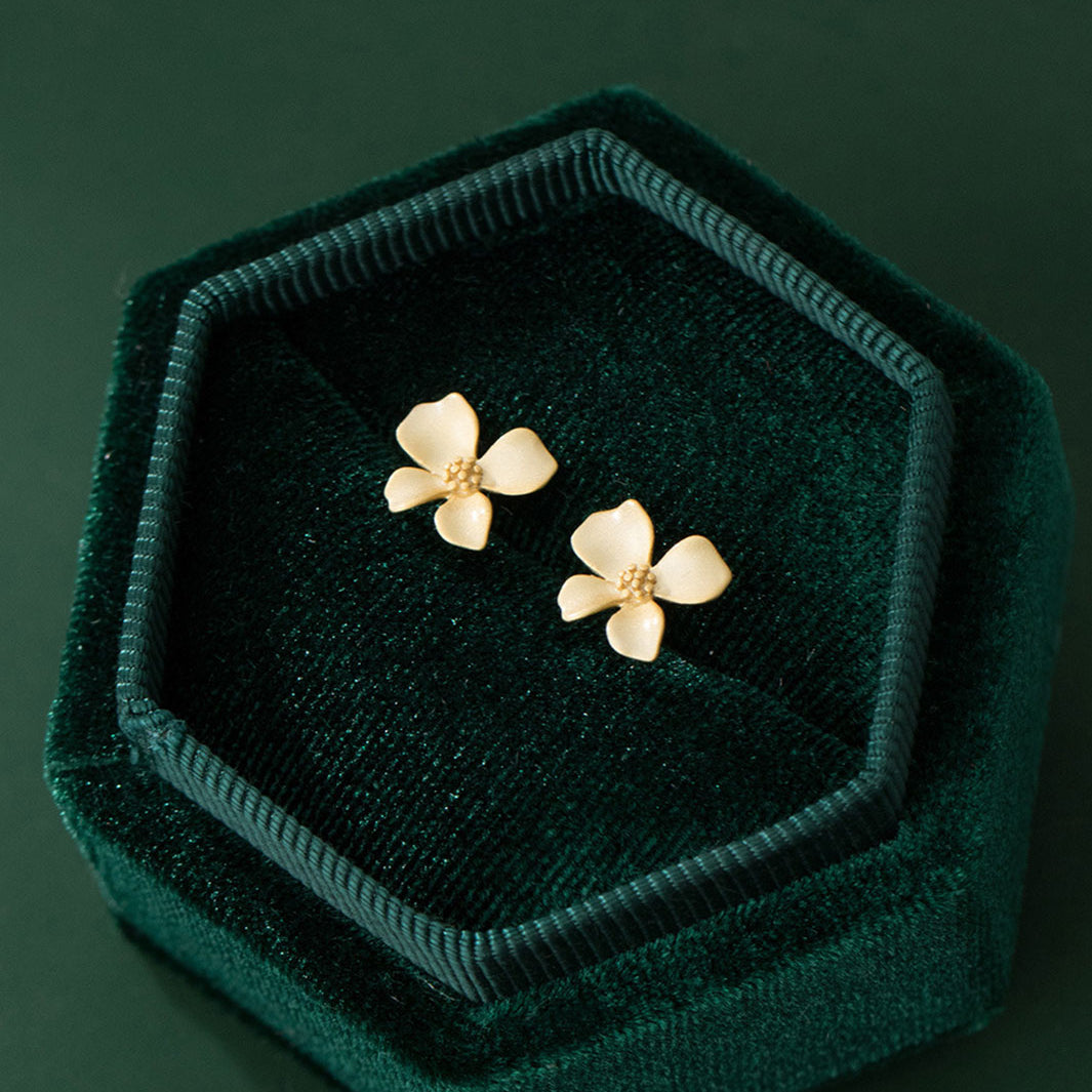 Brushed Floral Stud Earrings