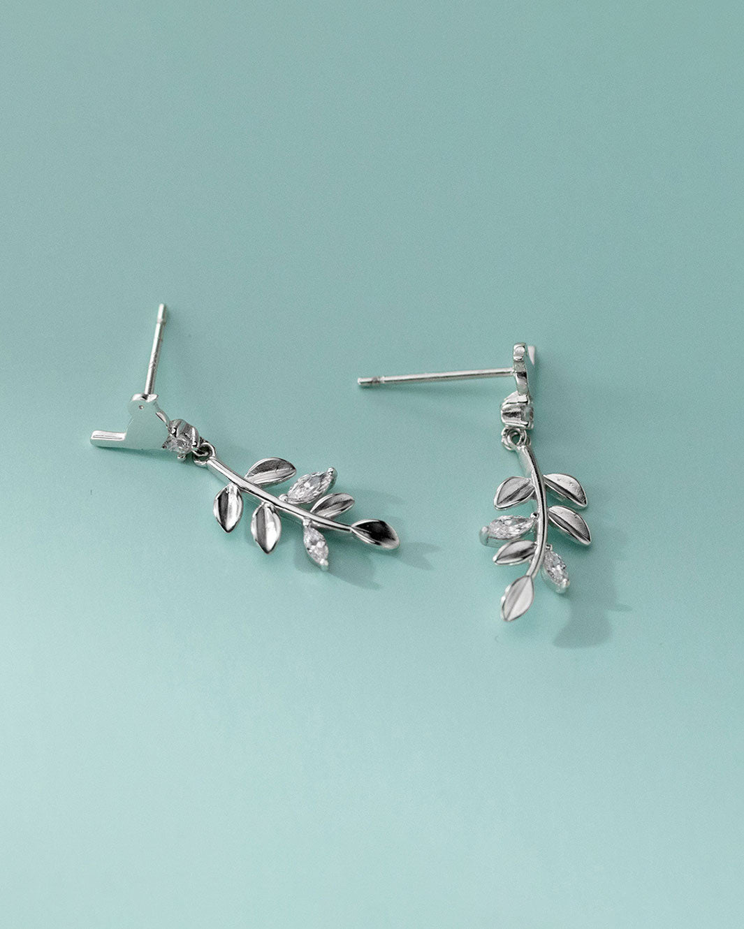 Sparrow and Olive Branch Drop Earrings
