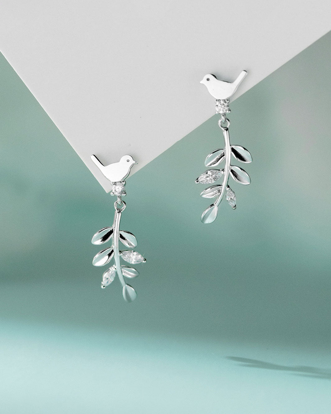 Sparrow and Olive Branch Drop Earrings