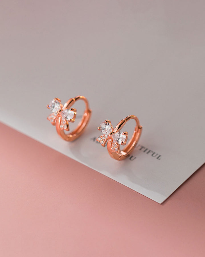 Twinkle Bow Knot Hoop Earrings