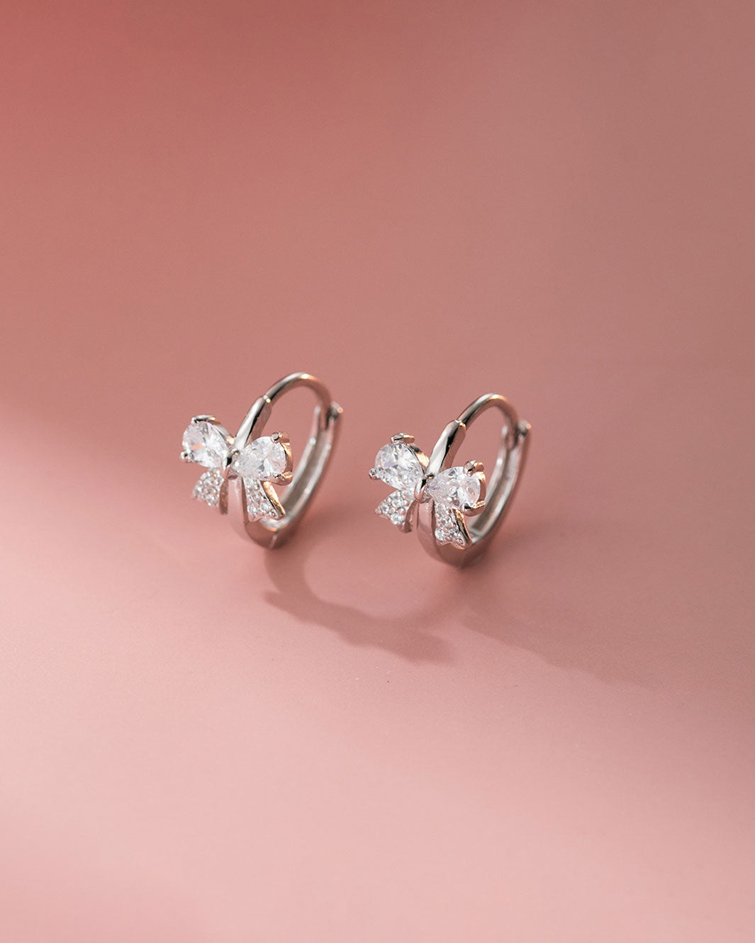 Twinkle Bow Knot Hoop Earrings