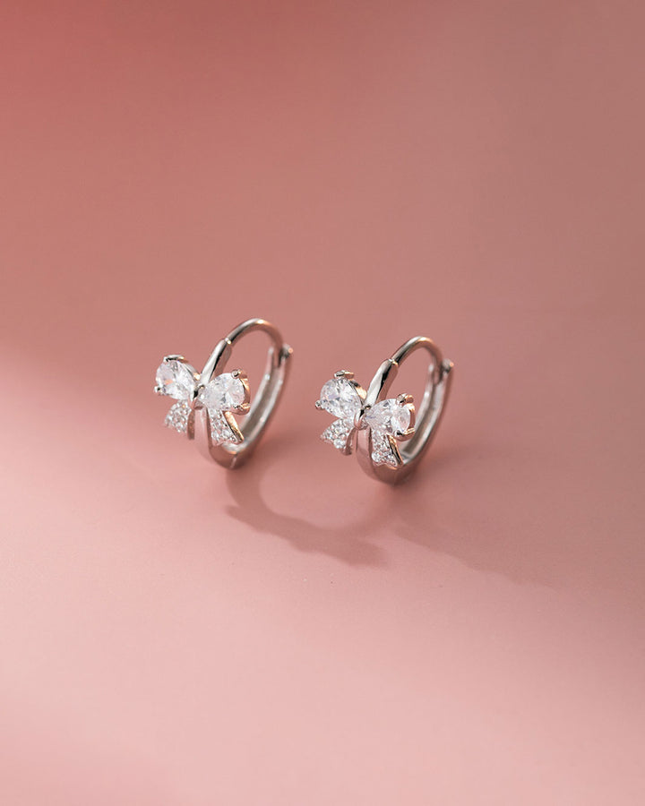 Twinkle Bow Knot Hoop Earrings