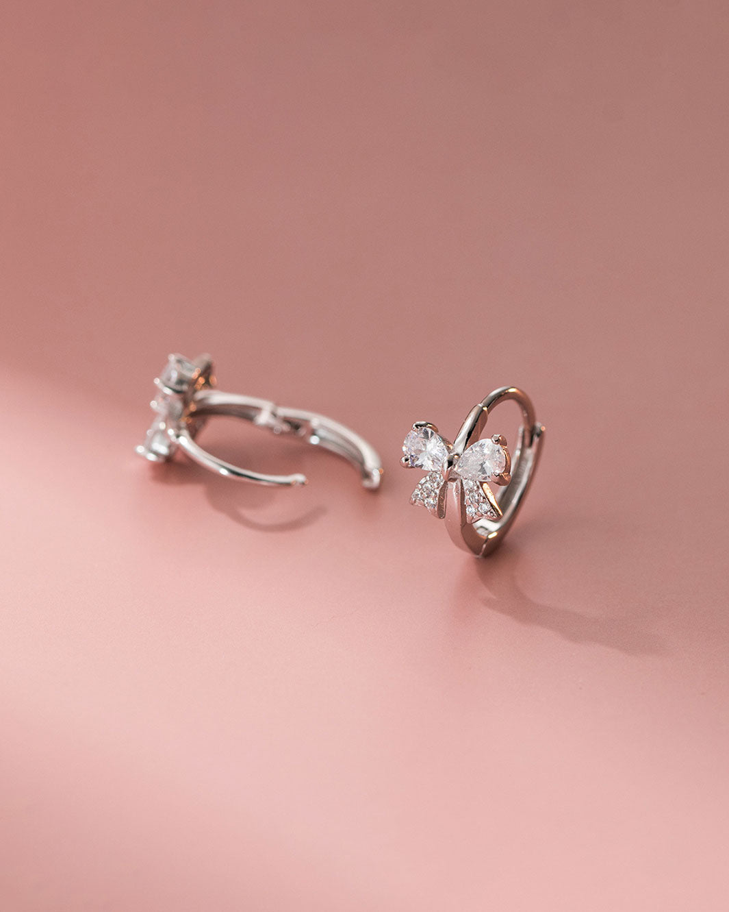 Twinkle Bow Knot Hoop Earrings