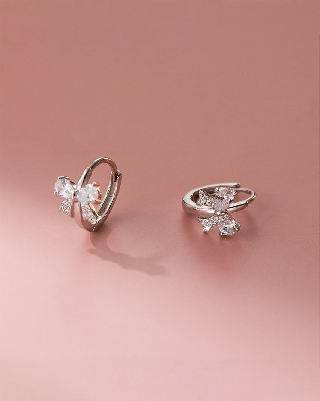 Twinkle Bow Knot Hoop Earrings