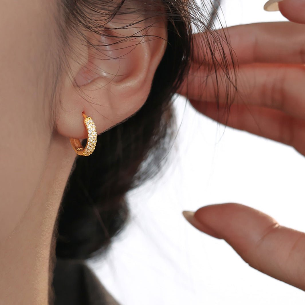Classic Pave Huggie Hoop Earrings