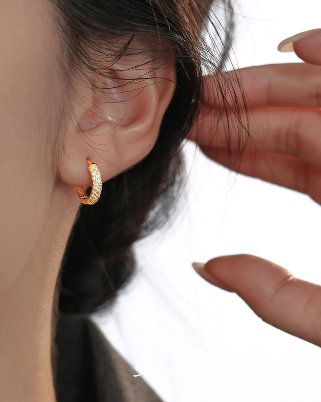 Classic Pave Huggie Hoop Earrings