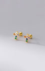 Hope Rainbow Cross Barbell Earrings
