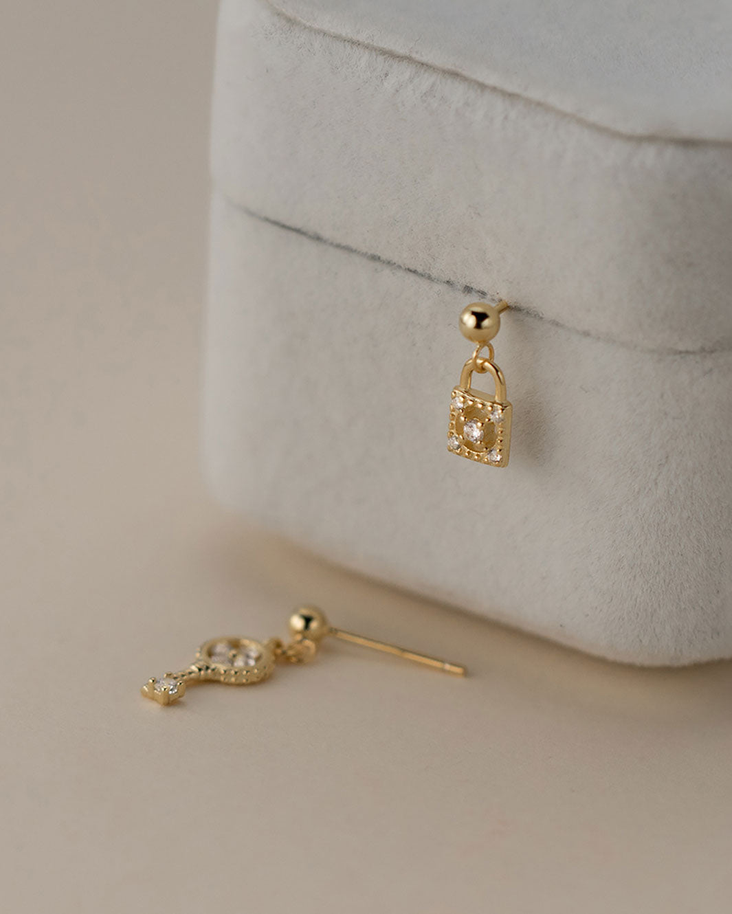 Lock and Key Dangle Earrings