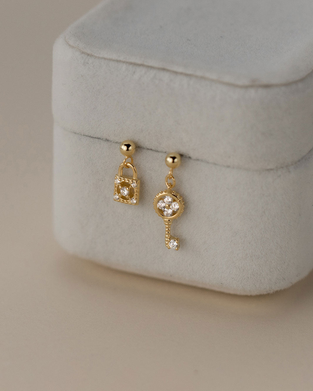 Lock and Key Dangle Earrings