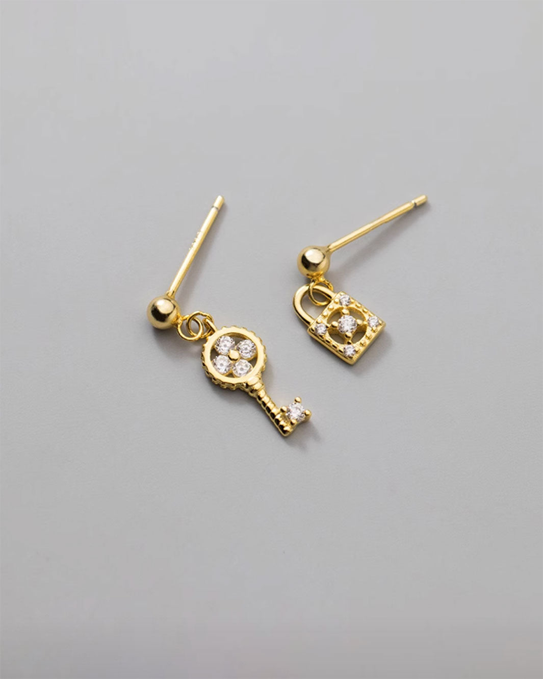 Lock and Key Dangle Earrings