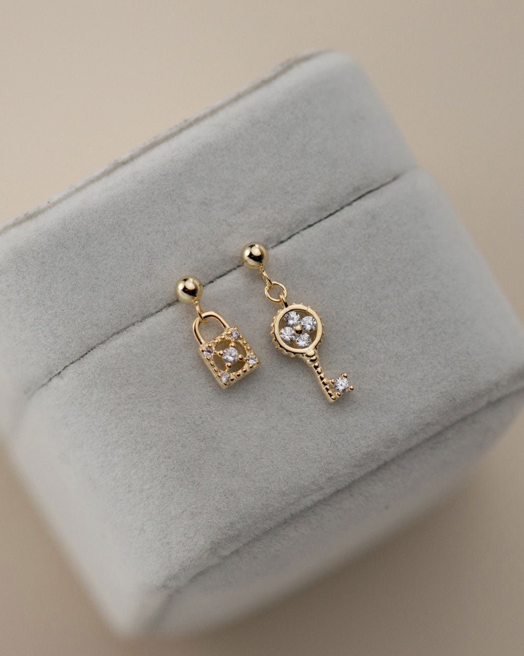 Lock and Key Dangle Earrings