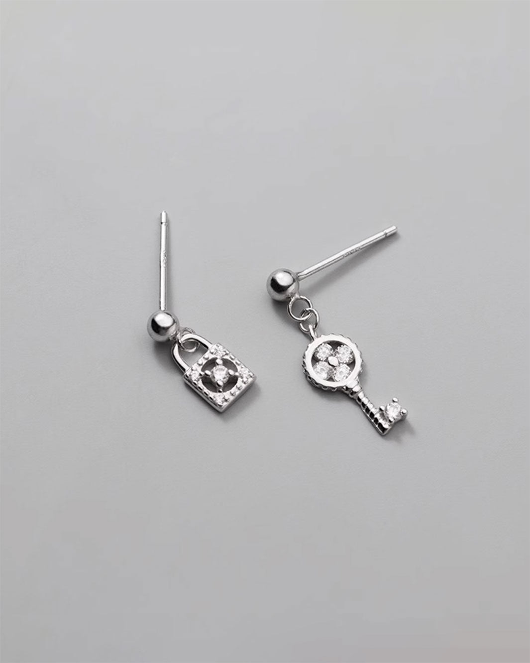 Lock and Key Dangle Earrings
