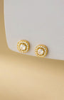 Brigitte Square Halo Stud Earrings