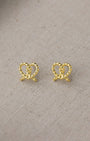 Twisted Pretzel Heart Stud Earrings