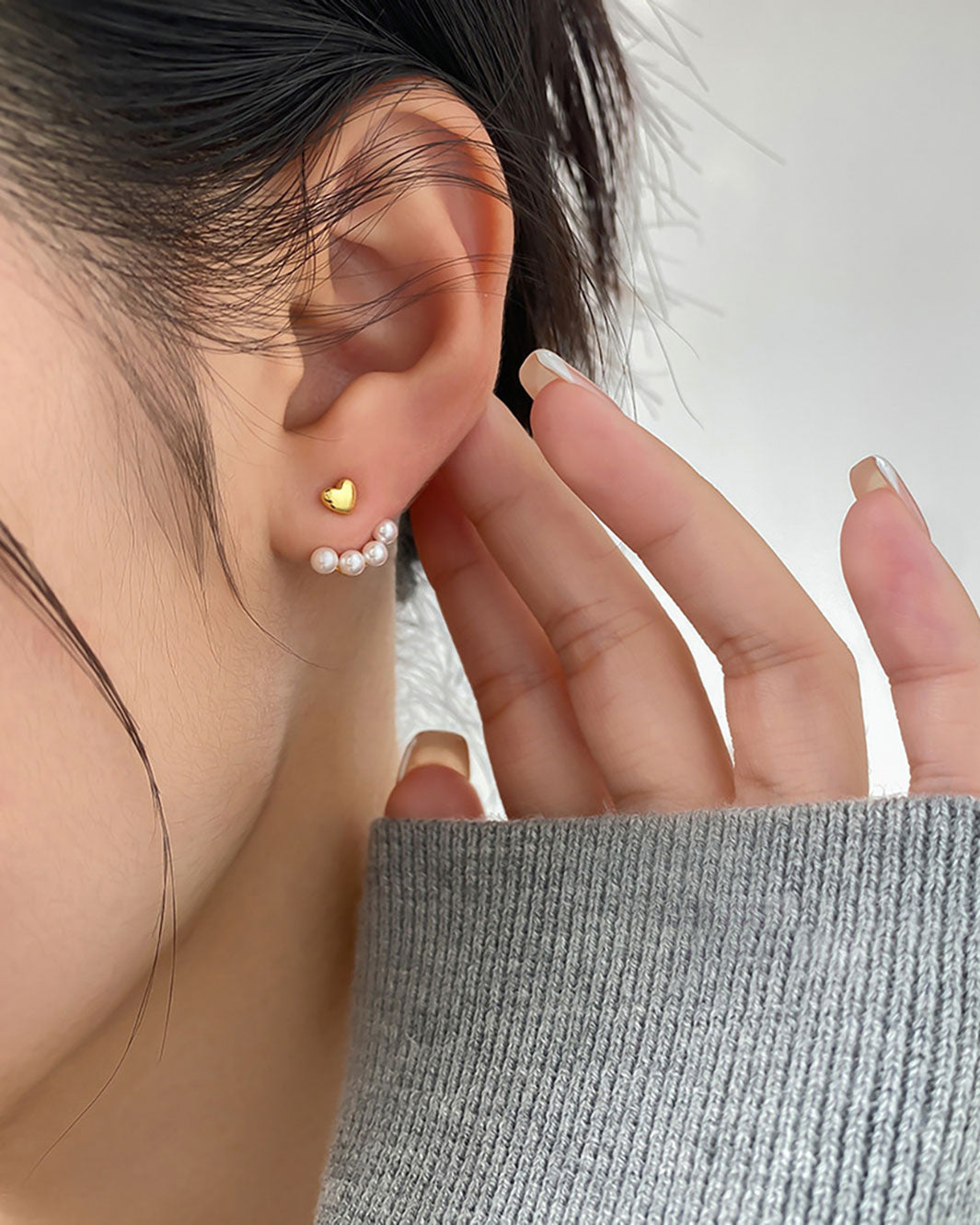 Amelie Heart Jacket Earrings