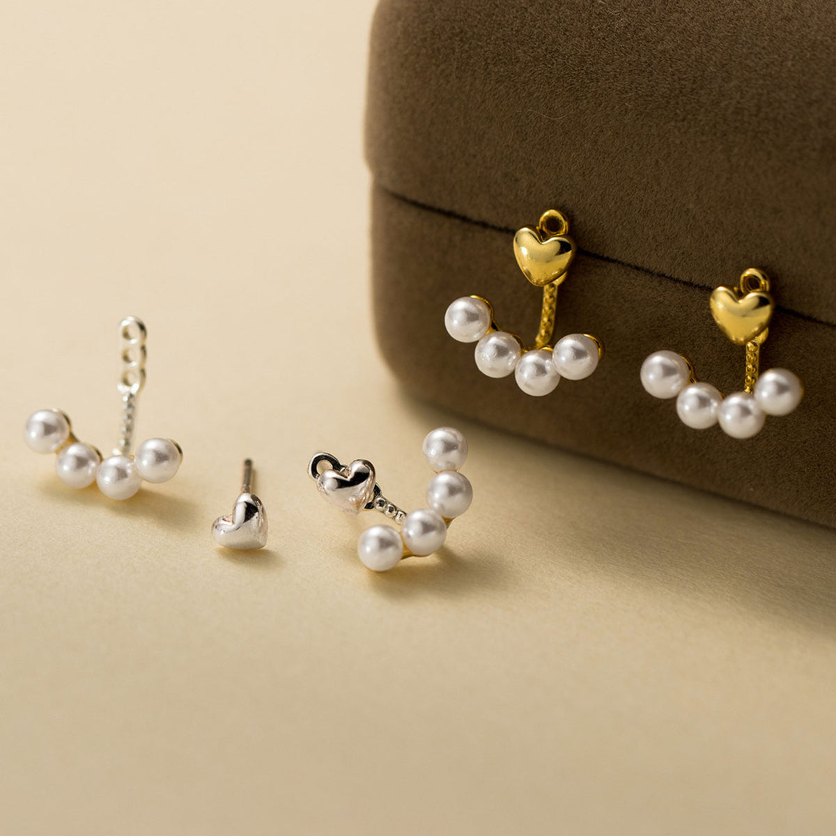 Amelie Heart Jacket Earrings