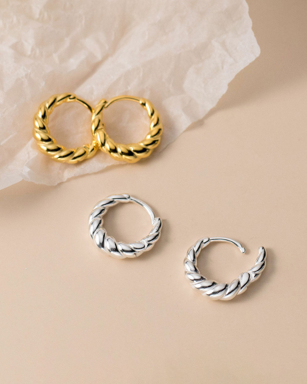 Audrey Croissant Hoop Earrings