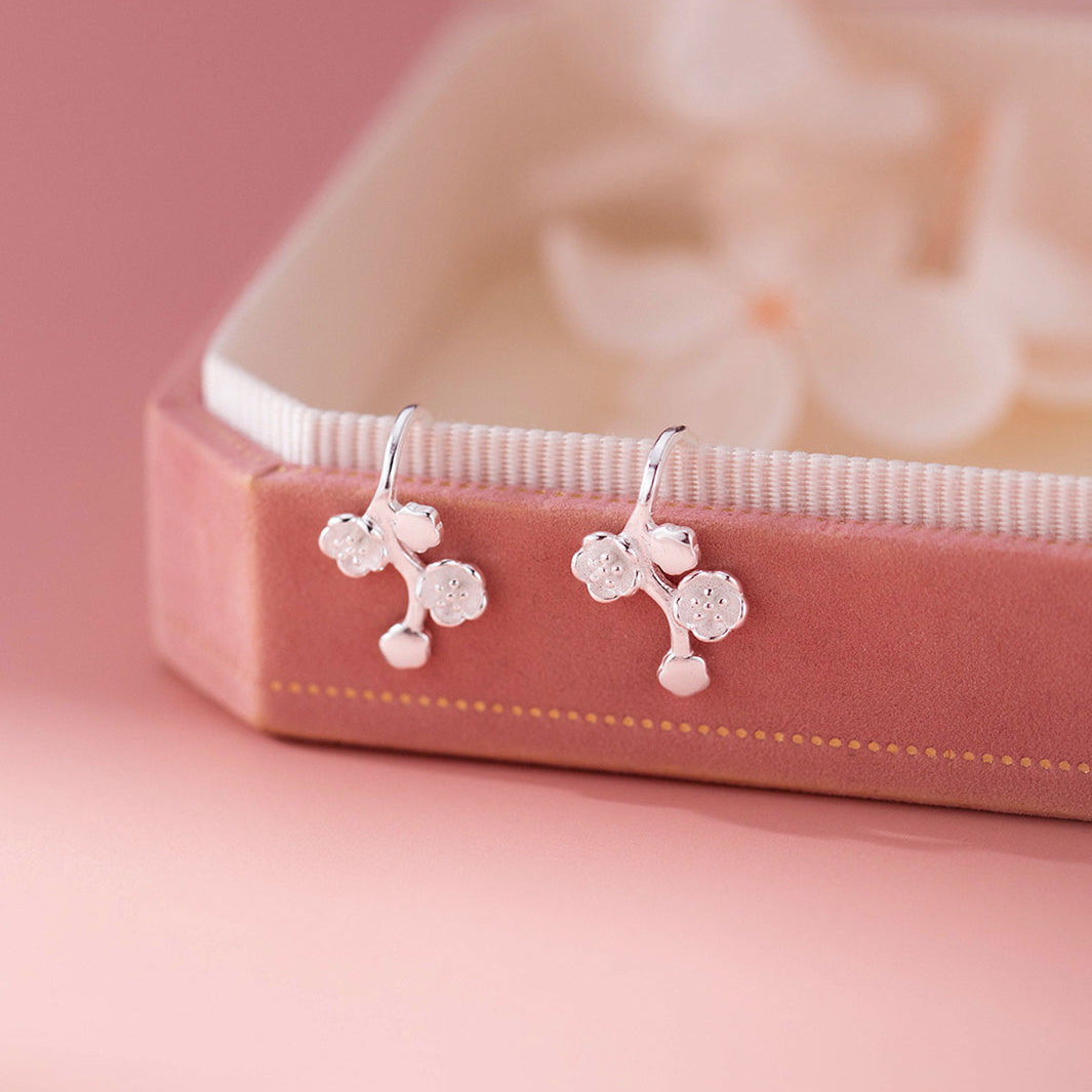 Plum Blossom Flower Climber Earrings