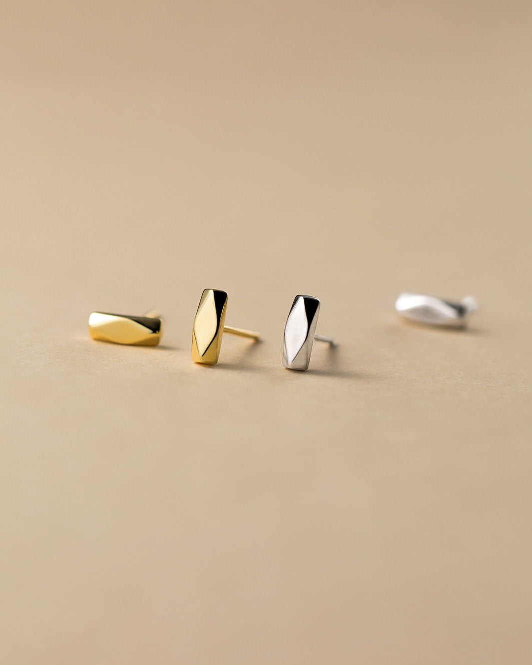 Sculpted Bar Stud Earrings