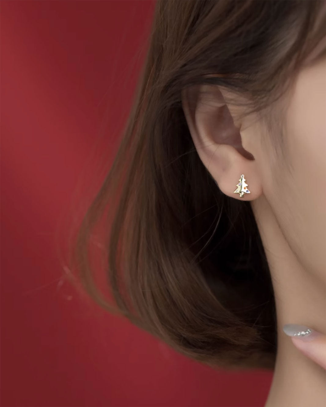 Dainty Christmas Tree Mismatch Dangle Earrings