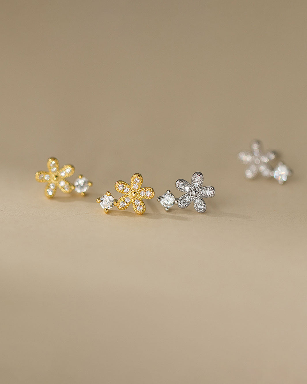 Sparkling Bloom Stud Earrings