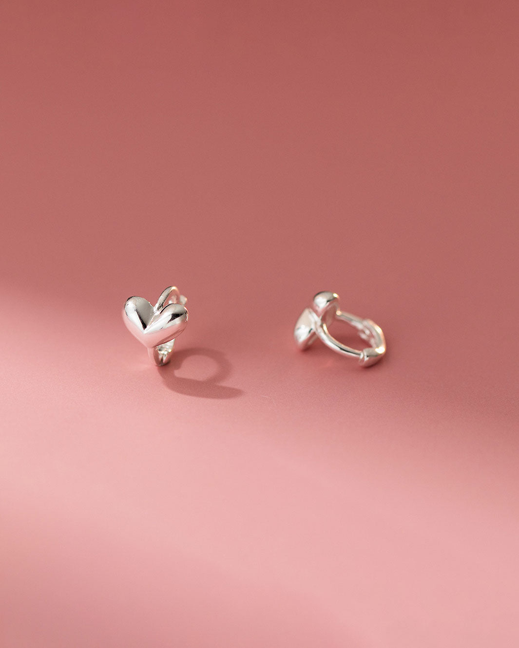 Puffy Heart Huggie Earrings