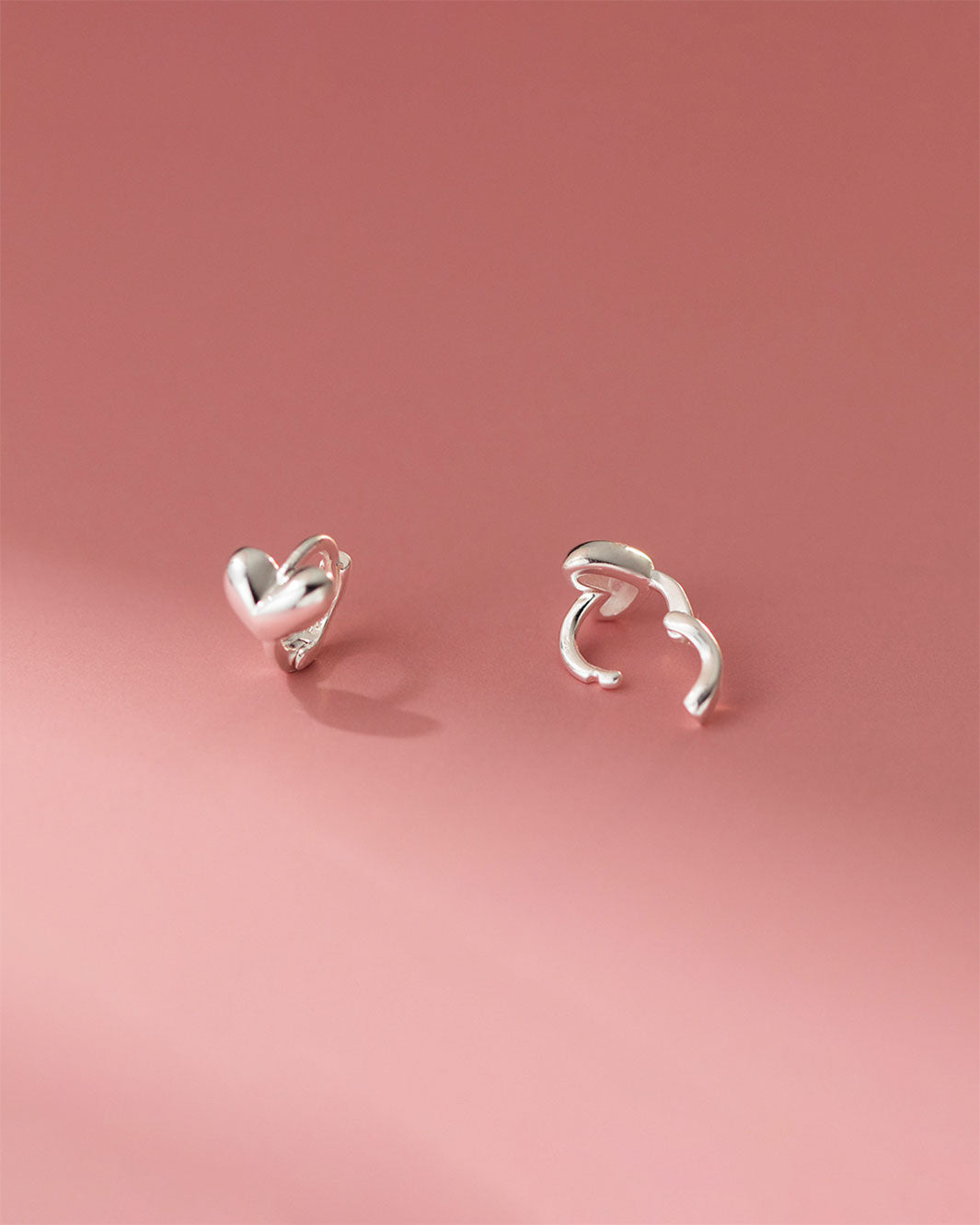 Puffy Heart Huggie Earrings