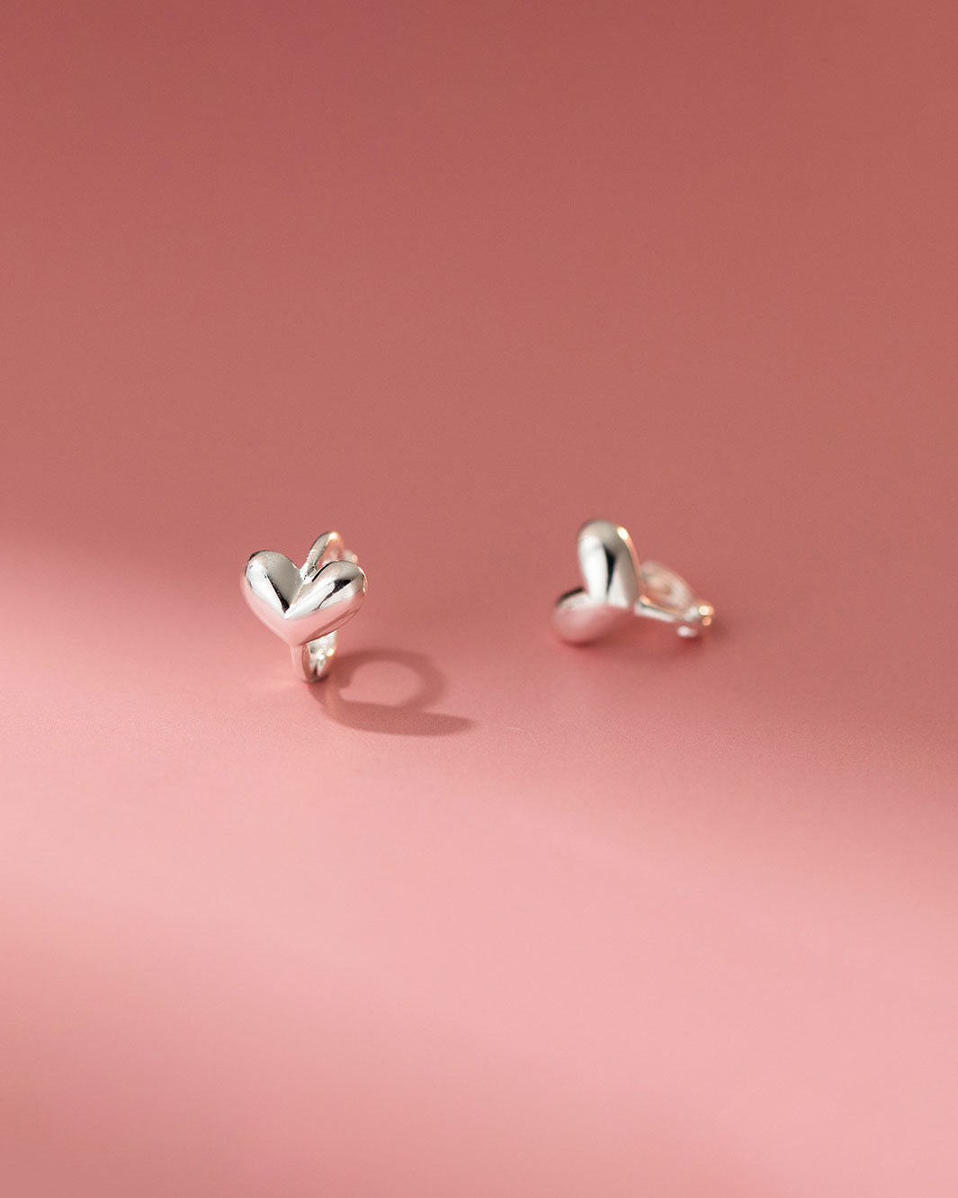 Puffy Heart Huggie Earrings